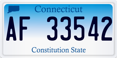 CT license plate AF33542