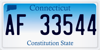 CT license plate AF33544