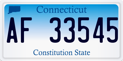 CT license plate AF33545