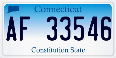 CT license plate AF33546