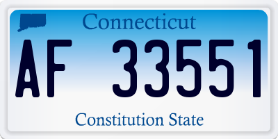 CT license plate AF33551