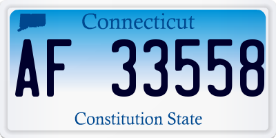 CT license plate AF33558