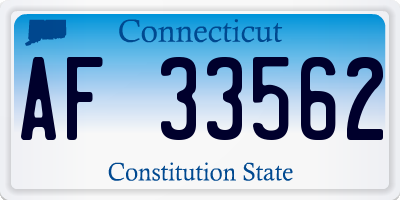 CT license plate AF33562
