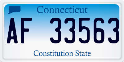 CT license plate AF33563