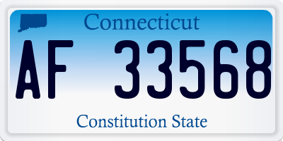CT license plate AF33568