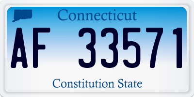 CT license plate AF33571