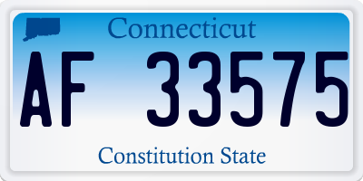 CT license plate AF33575
