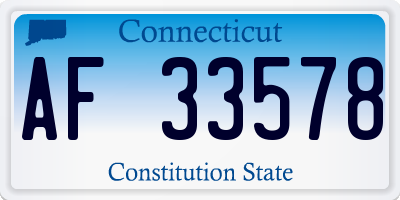CT license plate AF33578