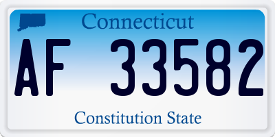 CT license plate AF33582