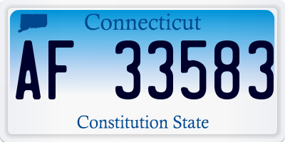 CT license plate AF33583