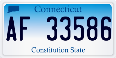 CT license plate AF33586