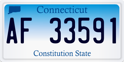 CT license plate AF33591
