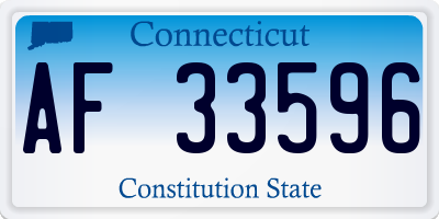 CT license plate AF33596
