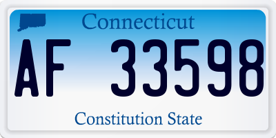 CT license plate AF33598