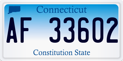 CT license plate AF33602