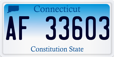 CT license plate AF33603