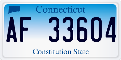 CT license plate AF33604