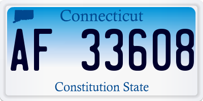 CT license plate AF33608