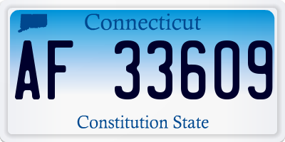 CT license plate AF33609