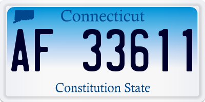 CT license plate AF33611