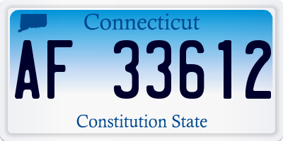 CT license plate AF33612