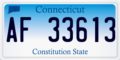CT license plate AF33613