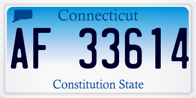 CT license plate AF33614