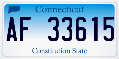 CT license plate AF33615