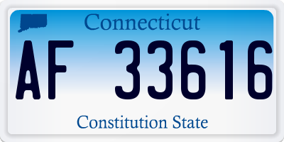 CT license plate AF33616