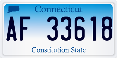 CT license plate AF33618