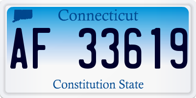 CT license plate AF33619