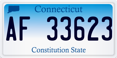 CT license plate AF33623