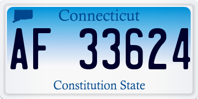 CT license plate AF33624
