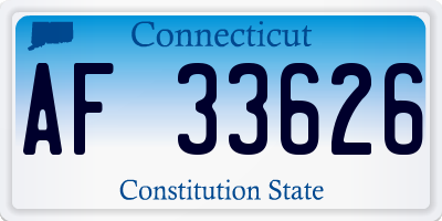 CT license plate AF33626