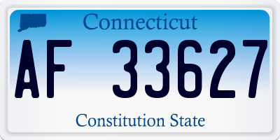 CT license plate AF33627