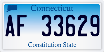 CT license plate AF33629