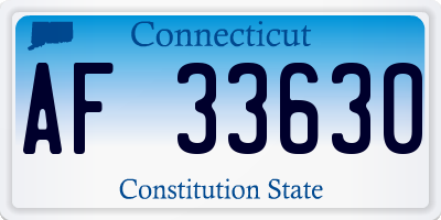 CT license plate AF33630