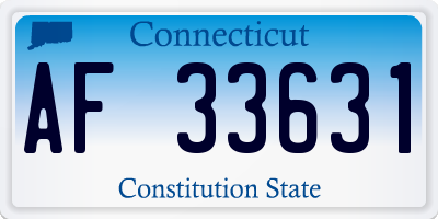 CT license plate AF33631
