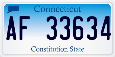 CT license plate AF33634