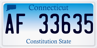 CT license plate AF33635