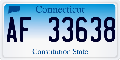 CT license plate AF33638