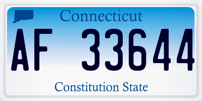 CT license plate AF33644