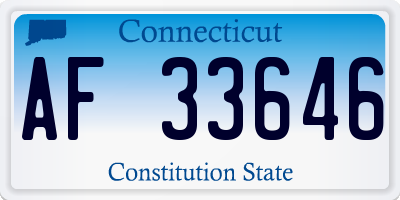 CT license plate AF33646