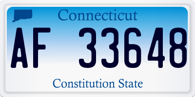 CT license plate AF33648