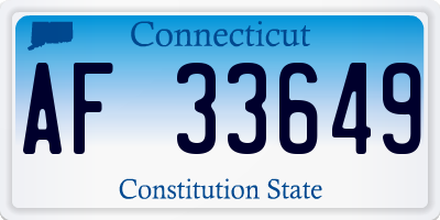CT license plate AF33649
