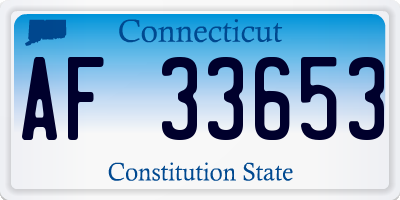 CT license plate AF33653
