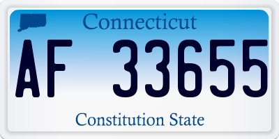 CT license plate AF33655