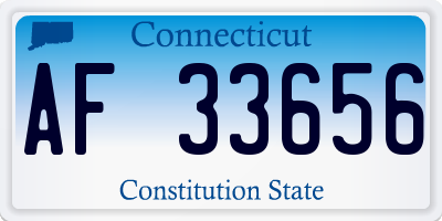 CT license plate AF33656