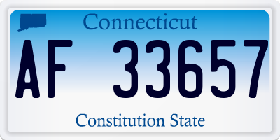 CT license plate AF33657