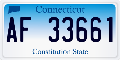 CT license plate AF33661